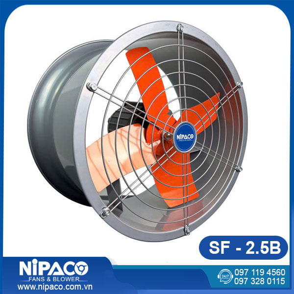 Quạt thông gió tròn Nipaco D250 SF-2.5B 10 Quạt thông gió tròn Nipaco D250 SF-2.5B