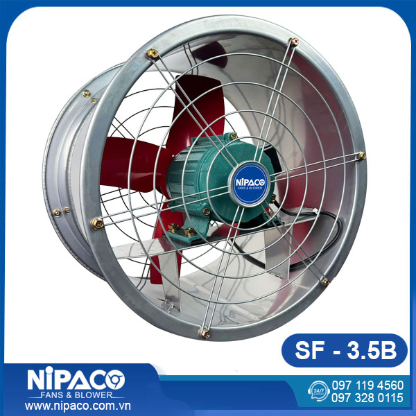 Quạt thông gió tròn Nipaco D350 SF-3.5B 12 Quạt thông gió tròn Nipaco D350 SF-3.5B