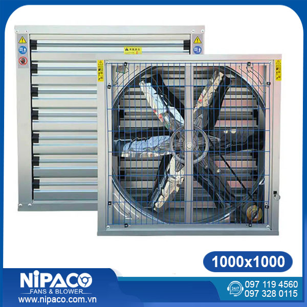 Quạt hút công nghiệp vuông 1000x1000x400mm