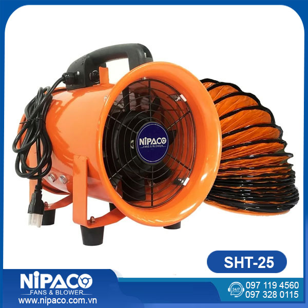 Quạt hút công nghiệp xách tay Nipaco SHT-25 12 Quạt hút công nghiệp xách tay Nipaco SHT-25