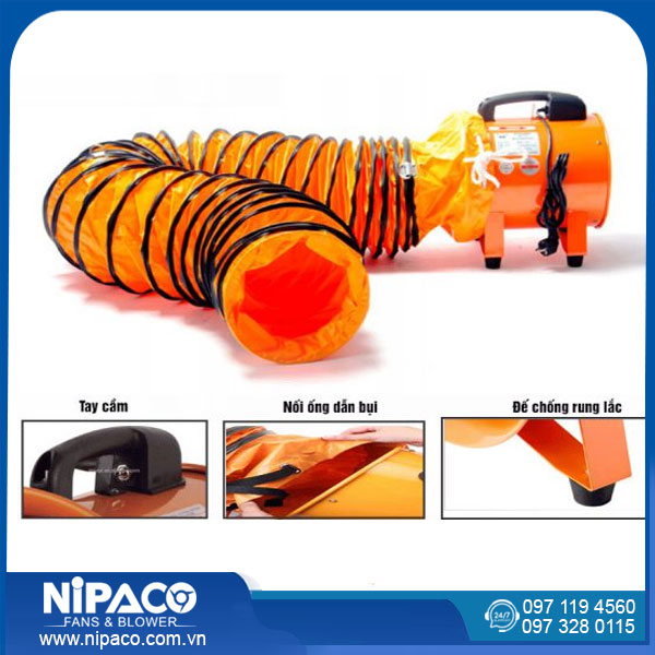 Quạt hút công nghiệp xách tay Nipaco SHT-20 10 Quạt hút công nghiệp xách tay SHT Nipaco