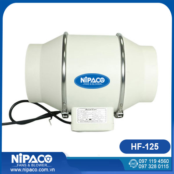 Quạt thông gió nối ống HF-125 Nipaco 10 Quạt thông gió nối ống HF-125 Nipaco
