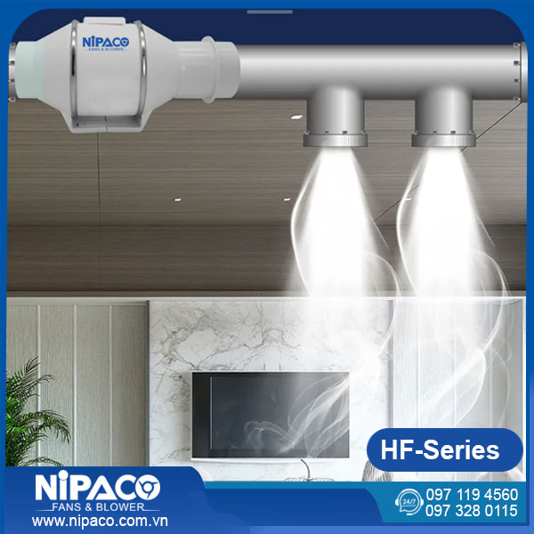 Quạt thông gió nối ống HF-100 Nipaco 11 Quạt thông gió nối ống Nipaco nhiều ưu điểm