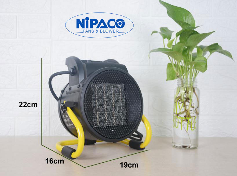 Kích thước Quạt sấy gió nóng 2KW