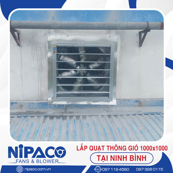 Lắp đặt Quạt thông gió vuông 1000x1000