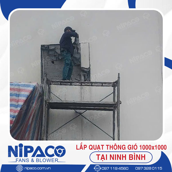 Lắp đặt Quạt thông gió vuông 1000x1000
