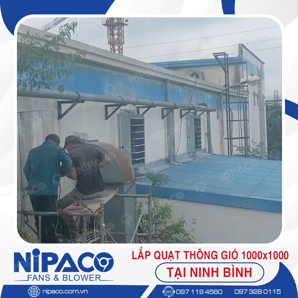 Lắp đặt Quạt thông gió vuông 1000x1000