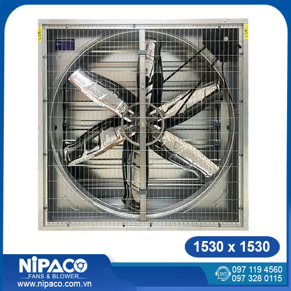 Quạt hút công nghiệp vuông Nipaco 1530x1530 NPF-1530 10 Quạt hút công nghiệp vuông Nipaco 1530x1530 NPF-1530