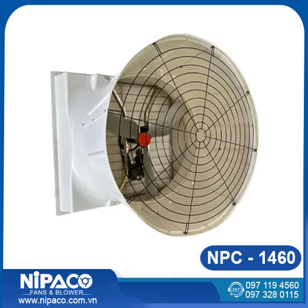 Quạt hút composite 1460x1460 cánh nhôm đúc dây đai mắc xích 3 Quạt hút công nghiệp composite loa 3 cánh nhôm đúc 1460x1460