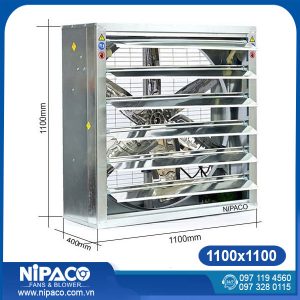 Quạt hút công nghiệp vuông 1100x1100x400