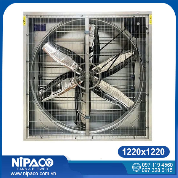 Quạt hút công nghiệp vuông 1220x1220 Nipaco 3 Quạt hút công nghiệp vuông 1220x1220x400mm