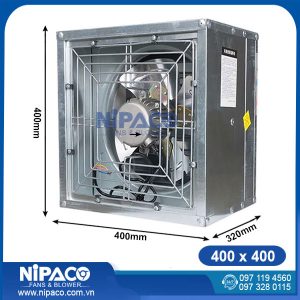 Quạt hút công nghiệp vuông 400x400x320mm