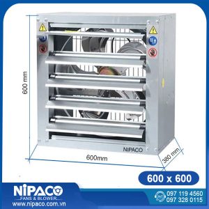 Quạt hút công nghiệp vuông 600x600x380