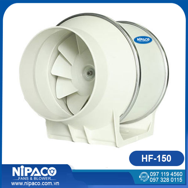 Quạt thông gió nối ống HF-125 Nipaco 1 Quạt thông gió nối ống HF-150 Nipaco