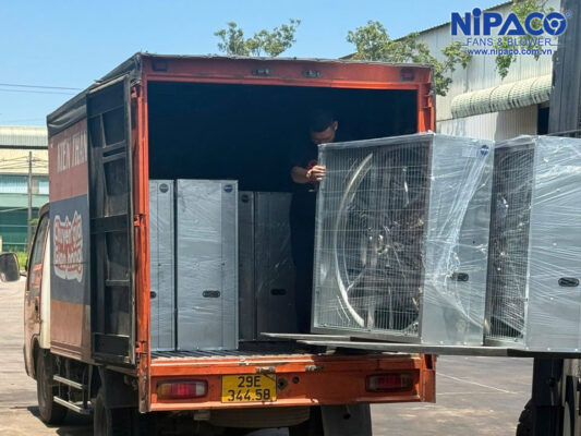 Cung cấp và lắp đặt 30 quạt hút công nghiệp vuông 1100x1100 tại Sóc Sơn - Hà Nội